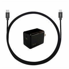 BEWCA20W4LB Wall Charger USB-C 20W PD USB-C to Lightning Cable 4ft Black