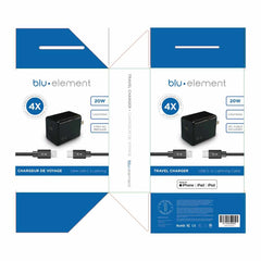 BEWCA20W4LB Wall Charger USB-C 20W PD USB-C to Lightning Cable 4ft Black