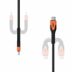 9B4413114097 Rugged Kevlar Core USB-C to USB-C Charge/Sync Cable 5ft Black/Orange