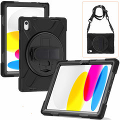 Bulk Packaging Heavy Duty Case w/Kickstand/Built-in Screen Protector/Hand & Shoulder Strap Black for iPad 11 2025 (11th Gen)/iPad 10.9 2022 (10th Gen)