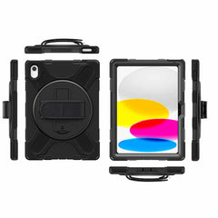 Bulk Packaging Heavy Duty Case w/Kickstand/Built-in Screen Protector/Hand & Shoulder Strap Black for iPad 11 2025 (11th Gen)/iPad 10.9 2022 (10th Gen)