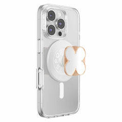 PopSockets PopGrip for MagSafe Round with Adapter Enamel Clover Rose Gold
