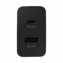 Samsung Duo Travel Adapter Wall Charger 35W with A and USB-C Ports Black