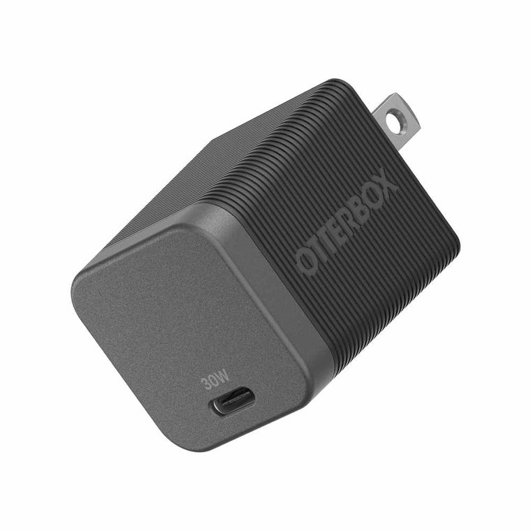 OtterBox Premium Pro Wall Charger 30W GaN PD/PPS USB-C Black w/ Foldable Prongs