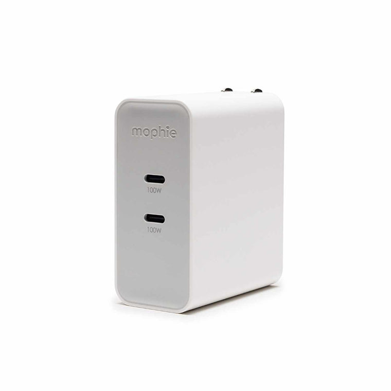 mophie Wall Charger 100W GaN PD 2-Port USB-C White