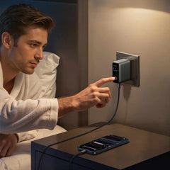 Anker 100W 3-Port PD GaN USB-C/USB-A Wall Charger with Smart Display Black