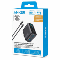 Anker 100W 3-Port PD GaN USB-C/USB-A Wall Charger with Smart Display Black