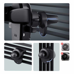 iOttie Easy One Touch Wireless 3 Fast Charging Universal Air Vent and CD Mount Black