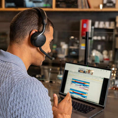 JLab Go Work Gen3 Wireless or Wired Over the Ear Headphones Black