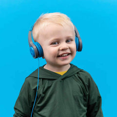 IFCHJBUDDIES2RBLU6 JBuddies Folding Wired Headphones Gen2 Blue/Gray