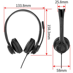 Bulk Packaging Stereo Boom Wired Headphones with Mic and USB-C Connector Black in Bulk