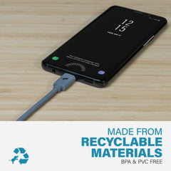 Nimble Wally Duo Wall Charger 12W 2-Ports USB-A with USB-A to Lightning cable Silver