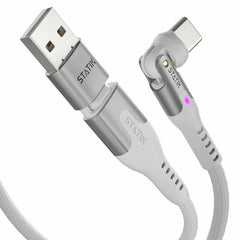 Statik PowerPivot Pro Nylon Braided Charge/Sync Cable USB-C to USB-C 4ft White
