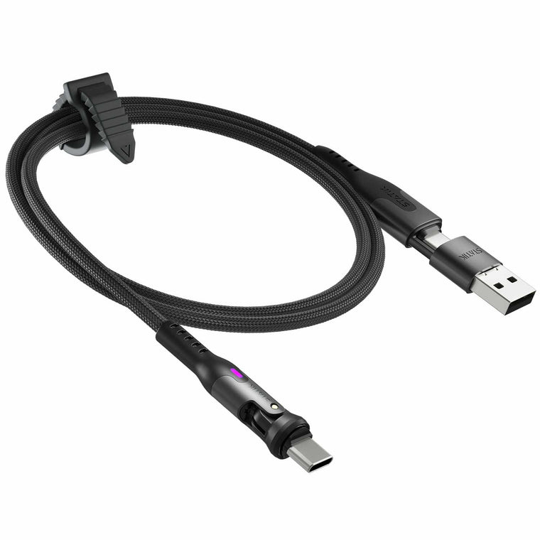 Statik PowerPivot Pro Nylon Braided Charge/Sync Cable USB-C to USB-C 6ft Black