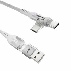 Statik PowerPivot Pro Nylon Braided Charge/Sync Cable USB-C to USB-C 6ft White
