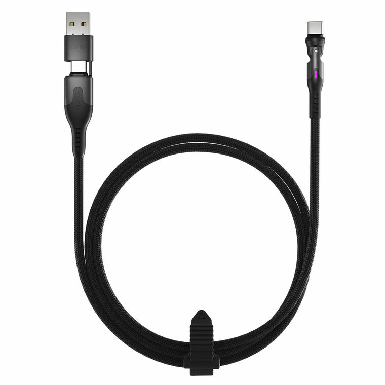 Statik PowerPivot Pro Nylon Braided Charge/Sync Cable USB-C to USB-C 10ft Black