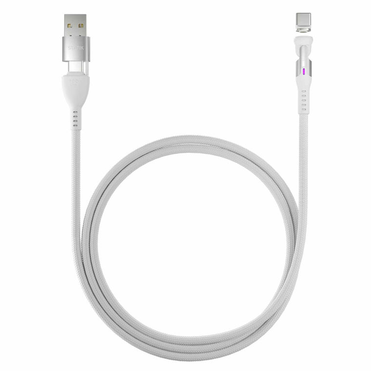 Statik 360 Pro Universal Magnetic Charge/Sync Cable 6 ft White