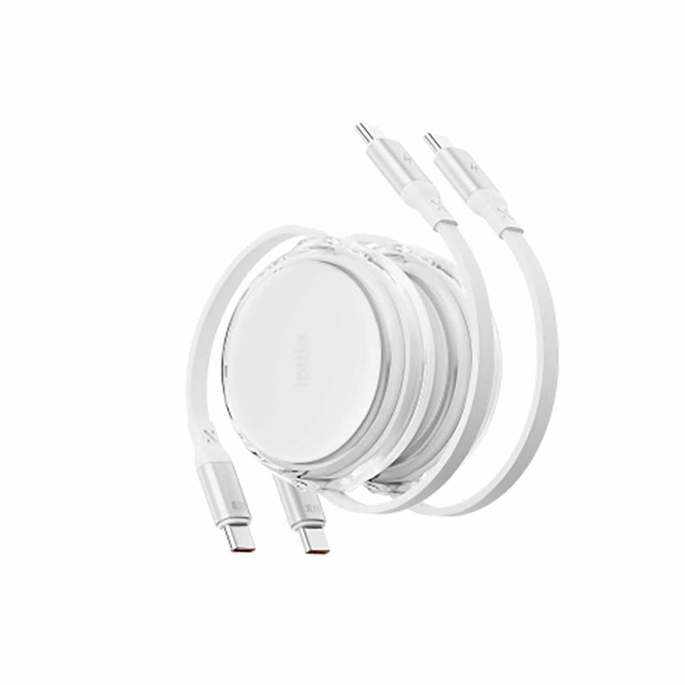 iOttie Retractable Cable 100W USB-C to USB-C (set of 2) 3ft White