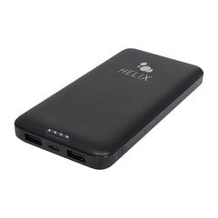 Helix/Retrak Power Bank 10000 mAh with USB-C and Dual USB-A Ports Black