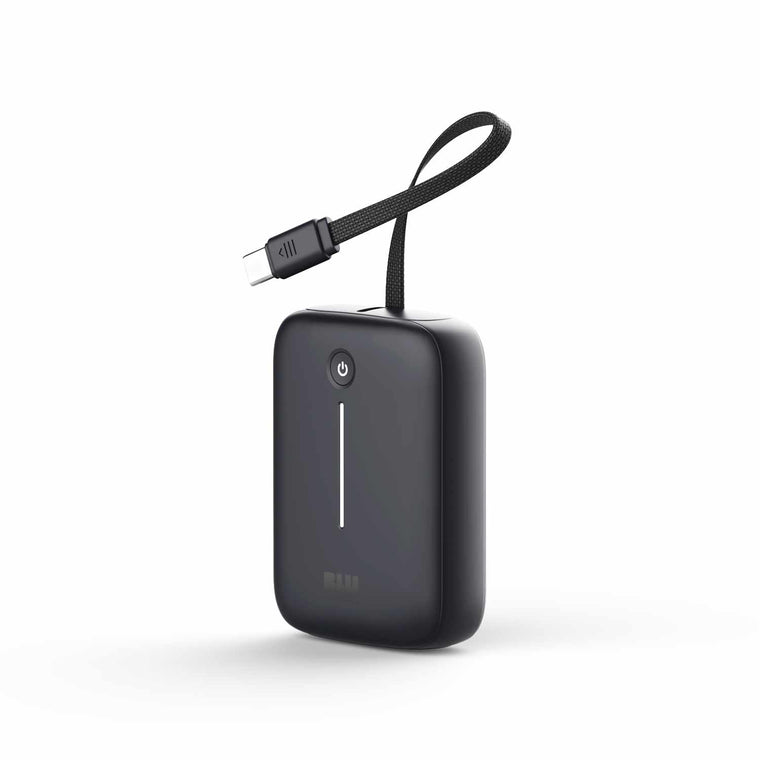 Blu Element PowerFlex 10K mAh 20W PD Power Bank with Built-In USB-C Cable Black