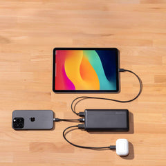 mophie Power Boost Pro Power Bank 20000mAh USB-C and dual USB-A port with C-C Cable Black