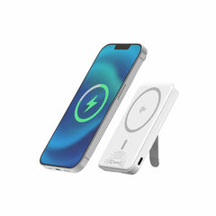 Blu Element Qi2 Wireless Power Bank with Kickstand 5K White