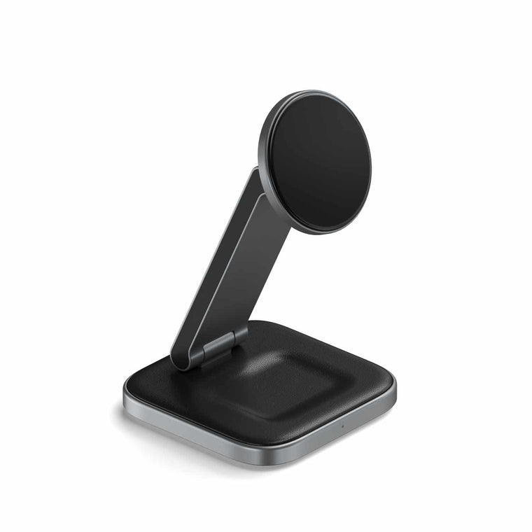 Satechi 2-In-1 Foldable Qi2 Wireless Charging Stand Space Grey