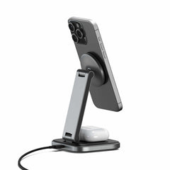 STQ21FM 2-In-1 Foldable Qi2 Wireless Charging Stand Space Gray