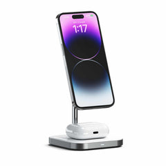Satechi Qi Aluminum 2-in-1 Magnetic  Wireless Charging Stand Space Gray