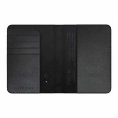 Satechi Vegan-Leather Passport Cover with Find My Black