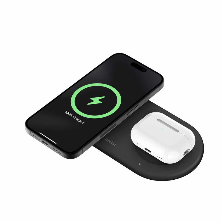 WIZ021ttBKCA Qi2 2-in-1 Pad with 5W USB-C Port Black