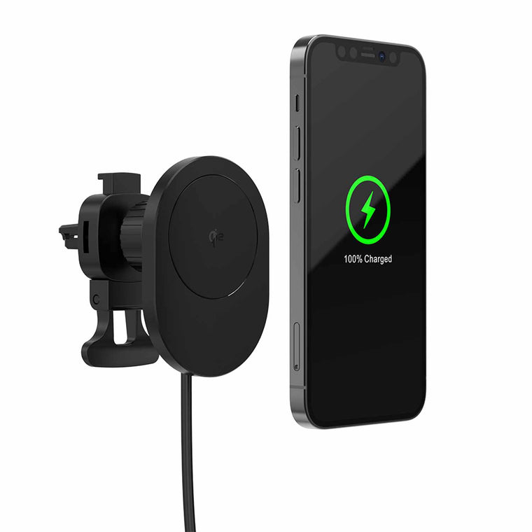 Blu Element Qi2 Wireless Charging Car Mount 15W MagSafe Compatible Black
