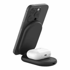 Belkin BoostCharge 2-in-1 Magnetic Foldable Wireless Charger with Qi2 15W Black