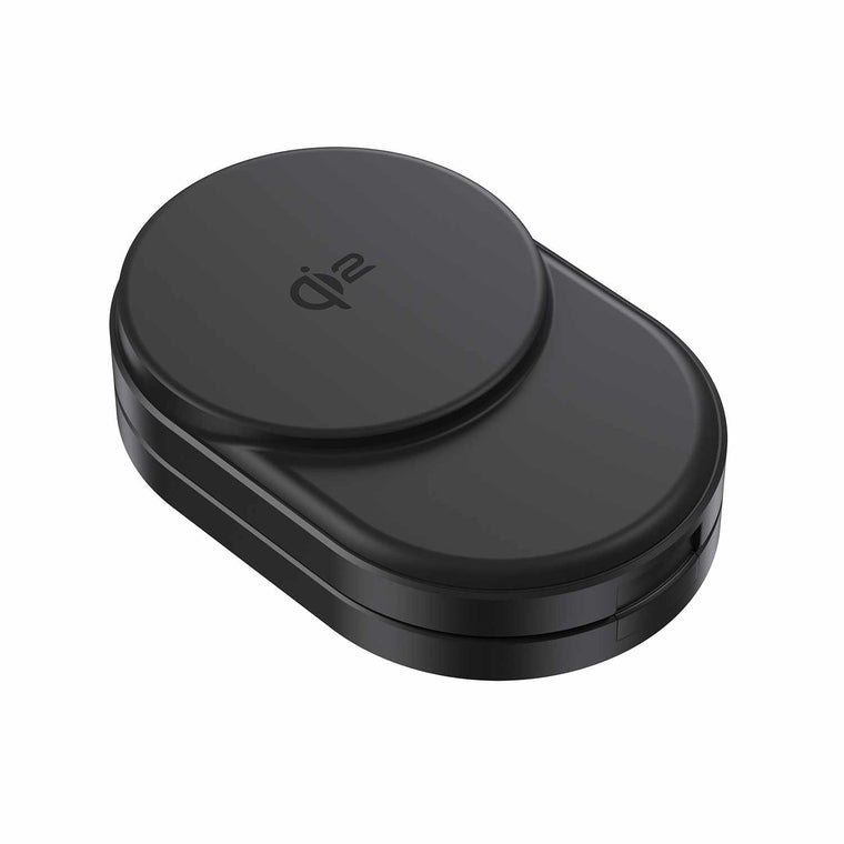 Blu Element Qi2 3-in-1 Foldable Wireless Charging Stand 15W MagSafe-Compatible Black