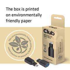 Club3D USB-C 3.1 Gen 1 Male to USB 3.1 Gen 1 Female Adapter Black