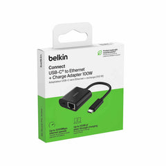 Belkin USB-C to Ethernet + Charge Adapter 100W Black