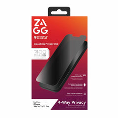 ZAGG InvisibleShield Glass Elite 4-Way Privacy Screen Protector for iPhone 16e/14/13/13 Pro