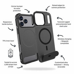 Blu Element Armour Ultra MagSafe w/Kickstand Case Black for iPhone 17 Pro