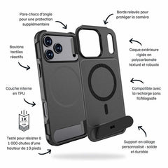 Blu Element Armour Ultra MagSafe w/Kickstand Case Black for iPhone 17 Pro Max