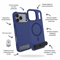 Blu Element Armour Ultra MagSafe w/Kickstand Case Navy for iPhone 18 Pro Max/17 Pro Max