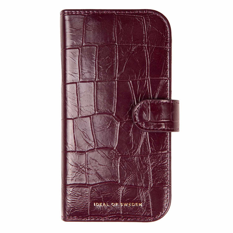 Ideal of Sweden Magnet Wallet MagSafe Case Fine Wine Croco for iPhone 18 Pro/17 Pro