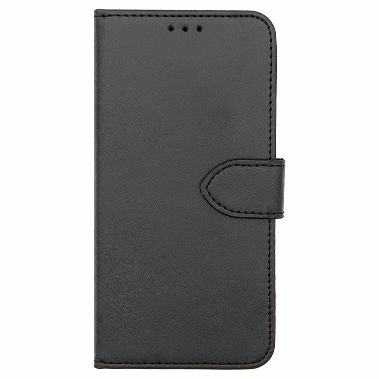 Blu Element Faux Leather Folio Case with TPU Gelskin Black for iPhone 12