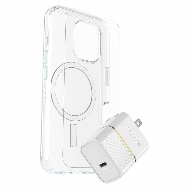 7881428 Protection+Power Kit (Symmetry Clear MagSafe w/Glass + Wall Charger 30W White) iPhone 16 Clear