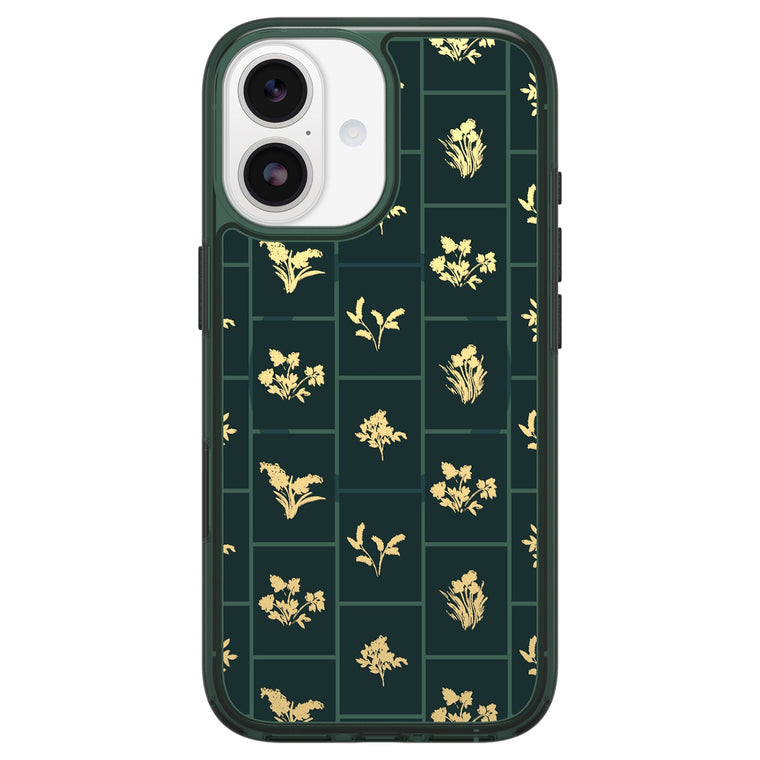 OtterBox Symmetry Clear MagSafe Case w/Camera Control Golden Bloom (Green) for iPhone 17