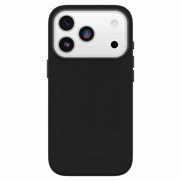 OtterBox Symmetry Cactus Leather MagSafe Case w/Camera Control Noir Ash (Black) for iPhone 17 Pro