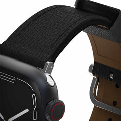 7795600 Symmetry Cactus Leather Watch Band Apple Watch 45/44/42 mm Noir Ash