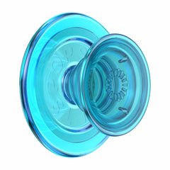 PopSockets PopGrip For MagSafe Round with Adapter Ring Translucent Electric Blue