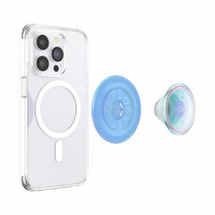 PopSockets PopGrip For MagSafe Round with Adapter Ring Blue Translucent Opalescent