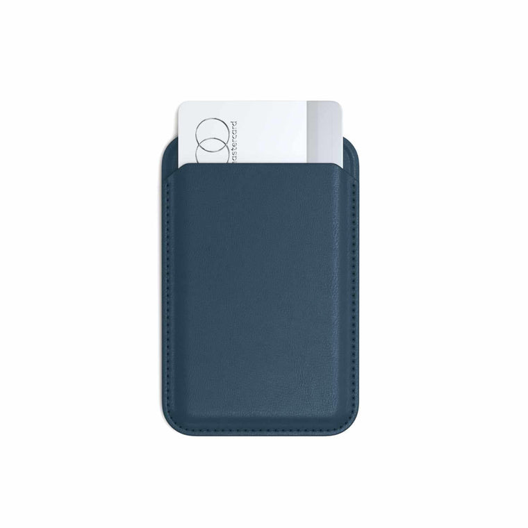 Satechi Vegan Leather Magnetic MagSafe Wallet Stand Blue