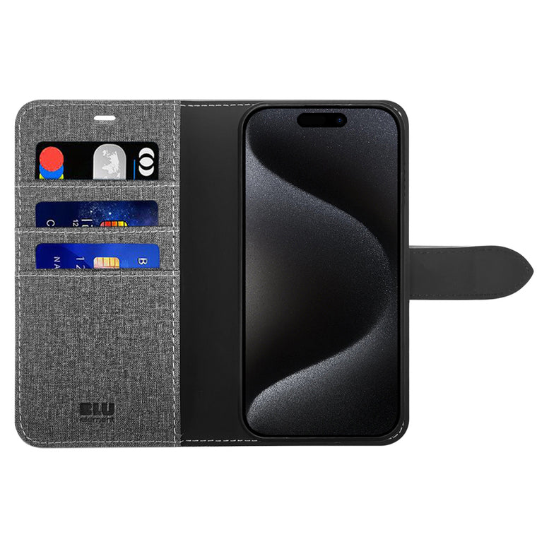 Blu Element Folio 2 in 1 Case Grey for iPhone 16 Pro Max